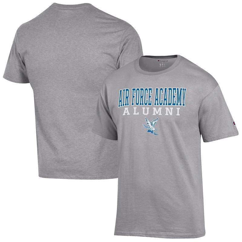 Men's Champion  Gray Air Force Falcons Alumni Logo Stack T-Shirt