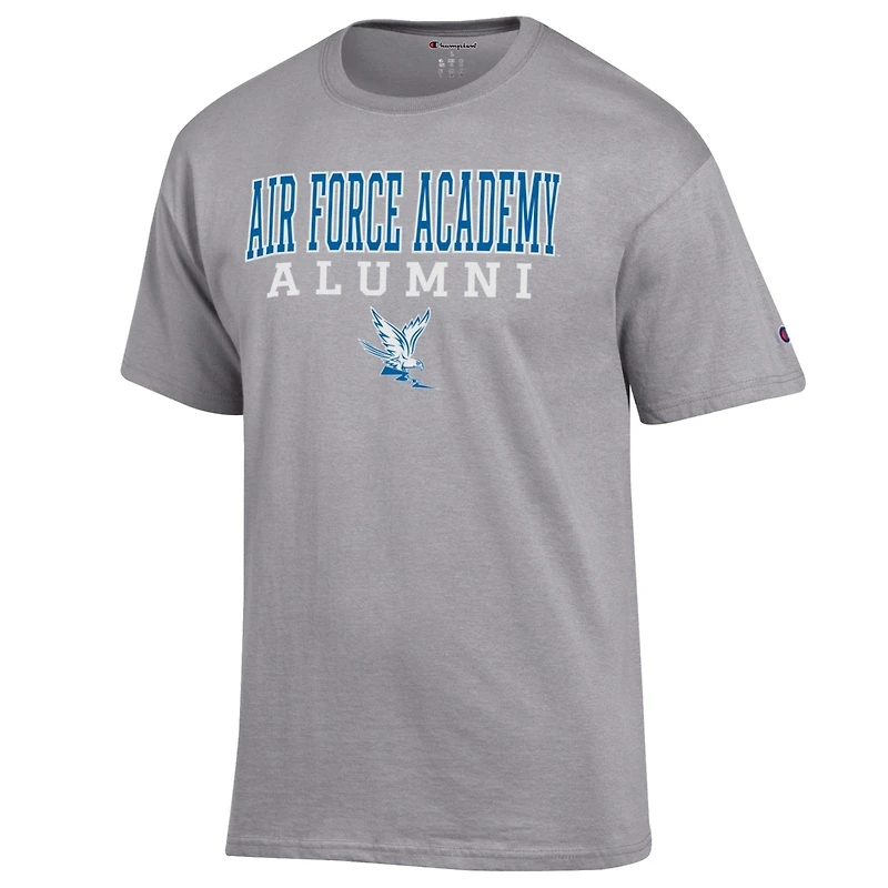 Men's Champion  Gray Air Force Falcons Alumni Logo Stack T-Shirt