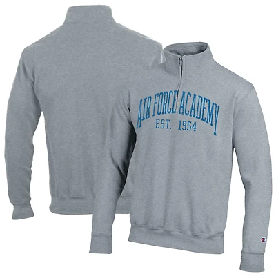 Men's Champion Heather Gray Air Force Falcons Powerblend Quarter-Zip Pullover