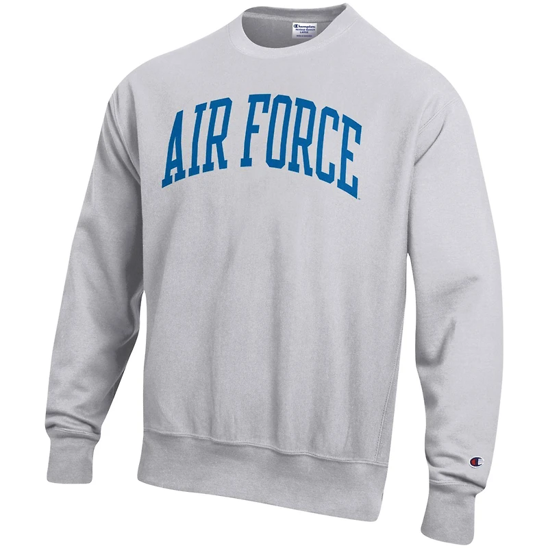 Sweat-shirt à enfiler Champion Heather Grey Air Force Falcons pour homme, coupe décontractée, tissage inversé Arch