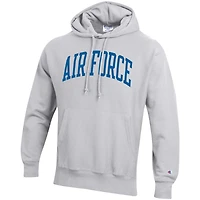 Sweat à capuche décontracté Champion Heather Grey Air Force Falcons Team Arch Reverse Weave pour homme