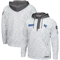 Colosseum Arctic Camo Air Force Falcons OHT Military Appreciation Quarter-Zip Sweat à capuche pour homme