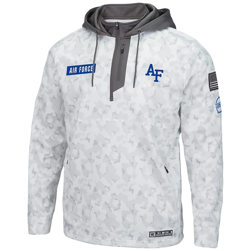 Colosseum Arctic Camo Air Force Falcons OHT Military Appreciation Quarter-Zip Sweat à capuche pour homme