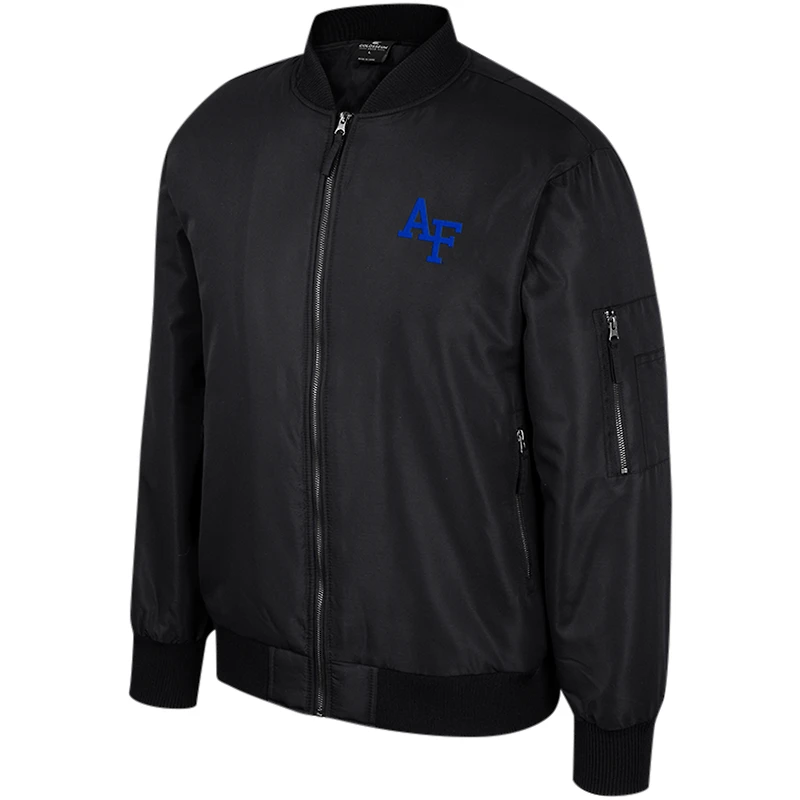 Blouson aviateur entièrement zippé Colosseum noir Air Force Falcons pour hommes