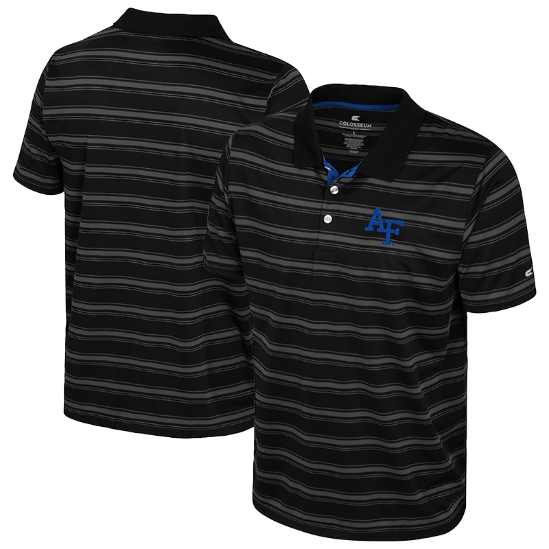 Men's Colosseum  Black Air Force Falcons Milk Steak Polo