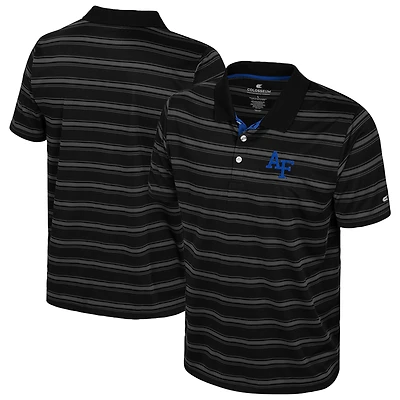 Men's Colosseum  Black Air Force Falcons Milk Steak Polo