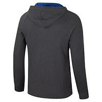 T-shirt à capuche manches longues Henley pour homme Colosseum Charcoal Air Force Falcons Dujour Ralgan