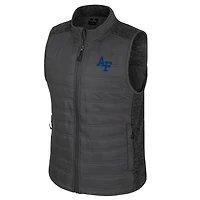 Men's Colosseum Charcoal Air Force Falcons Nightman Full-Zip Puffer Vest