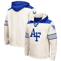 Men's Colosseum Cream Air Force Falcons 2.0 Lace-Up Pullover Hoodie