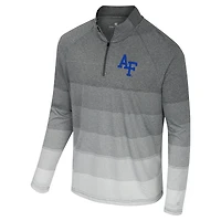 Coupe-vent à glissière quart de zip en maille rayée Colosseum Gray Air Force Falcons AI pour homme