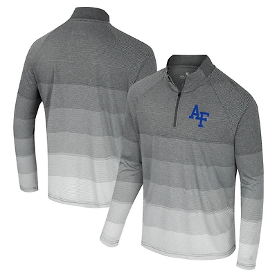 Coupe-vent à glissière quart de zip en maille rayée Colosseum Gray Air Force Falcons AI pour homme