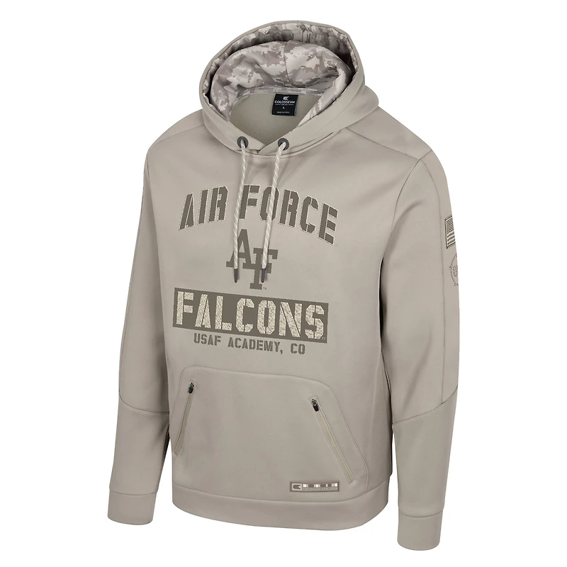 Men's Colosseum  Oatmeal Air Force Falcons Operation Hat Trick Battalion Hoodie
