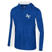 Men's Colosseum Royal Air Force Falcons Always Sunny Quarter-Zip Hoodie
