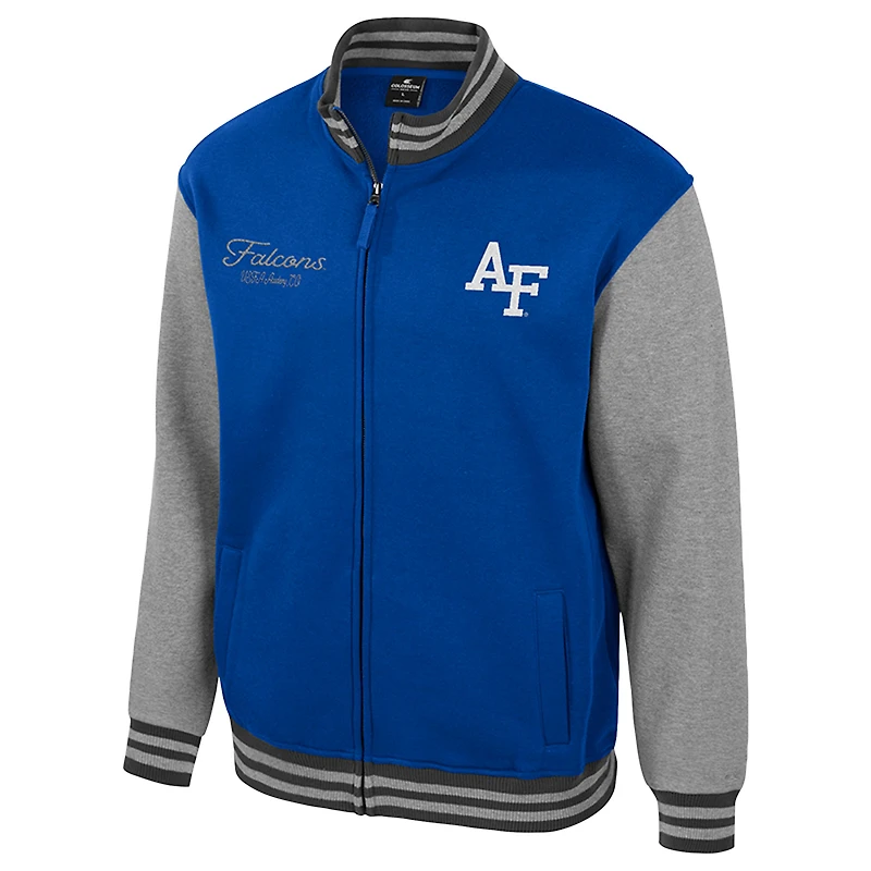 Men's Colosseum Royal Air Force Falcons Ambi-Turner Full-Zip Varsity Jacket
