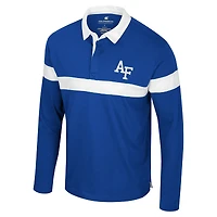 Men's Colosseum  Royal Air Force Falcons Too Cool For School Long Sleeve Polo