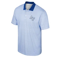 Men's Colosseum White/Royal Air Force Falcons Print Stripe Polo