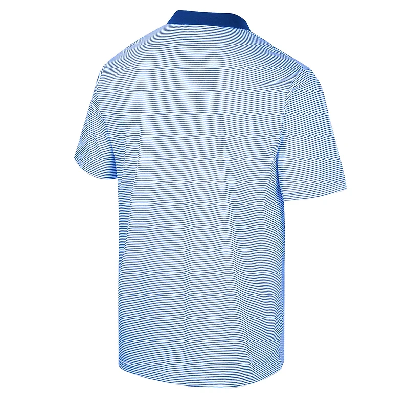Men's Colosseum White/Royal Air Force Falcons Print Stripe Polo