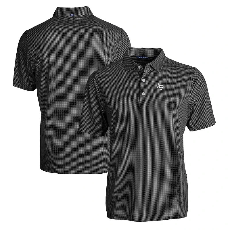 Polo extensible recyclé à imprimé Pike Eco Symmetry pour homme, noir/blanc, Air Force Falcons, coupeur et buck, taille grande