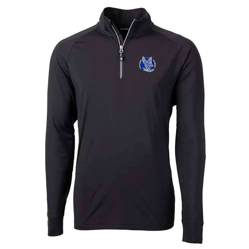 Men's Cutter & Buck Black Air Force Falcons Adapt Eco Knit Stretch Recycled Quarter-Zip Pullover Top