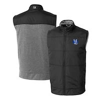 Gilet coupe-vent matelassé hybride entièrement zippé pour homme, modèle Cutter & Buck Black Air Force Falcons Vault Stealth