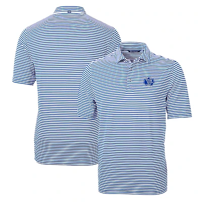 Men's Cutter & Buck Blue Air Force Falcons Throwback Logo Virtue Eco Pique Stripe Recycled Polo