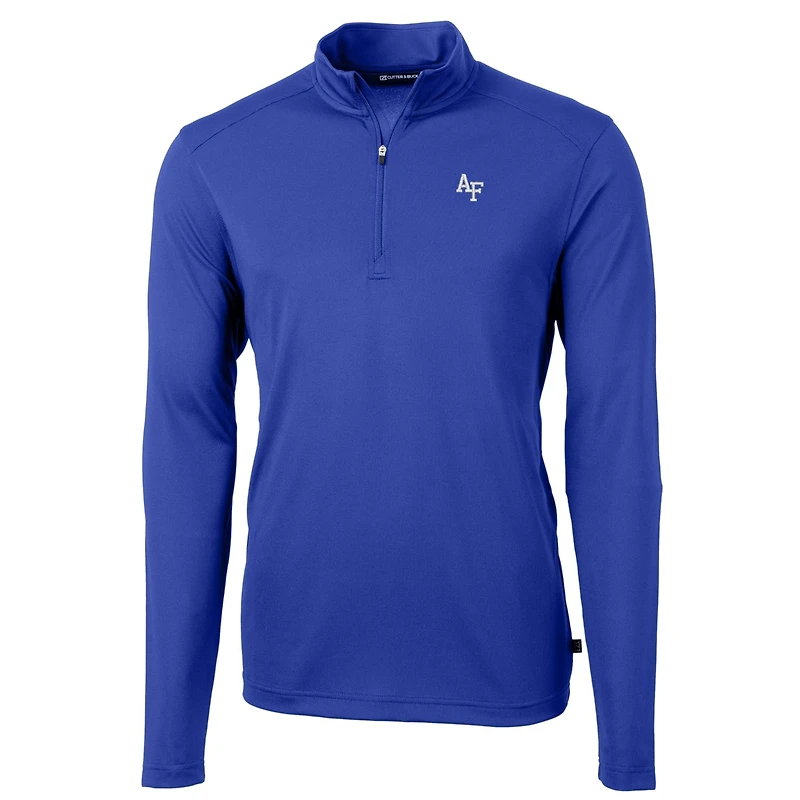 Pull zippé en piqué écologique recyclé pour homme, modèle Cutter & Buck Royal Air Force Falcons, taille grande et taille, Virtue