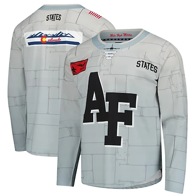 Men's Gray Air Force Falcons APLS Tail Flash Hockey Replica Jersey