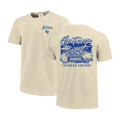 Men's Image One  Natural Air Force Falcons Comfort Colors Hand-Drawn Campus Stack T-Shirt