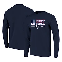 T-shirt à manches longues pour homme, modèle « Navy Air Force Falcons », avec drapeau en caractères longs.