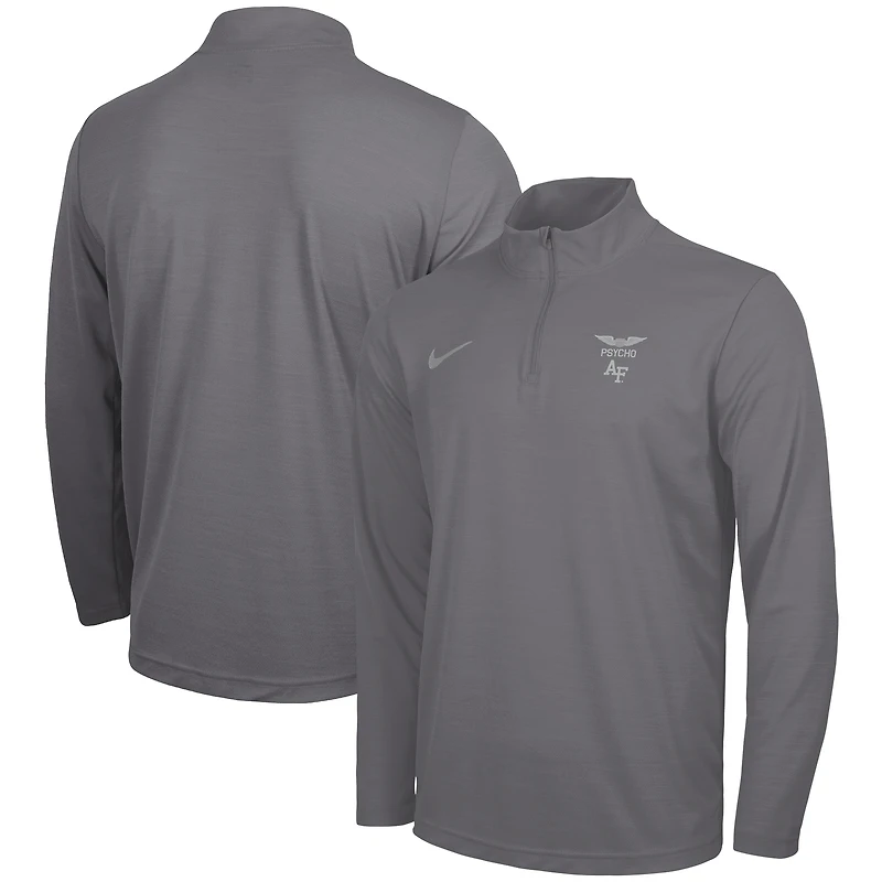Pull Nike Anthracite Air Force Falcons APLS Fighting Falcon Collection Dri-FIT Intensity à quart de zip pour homme