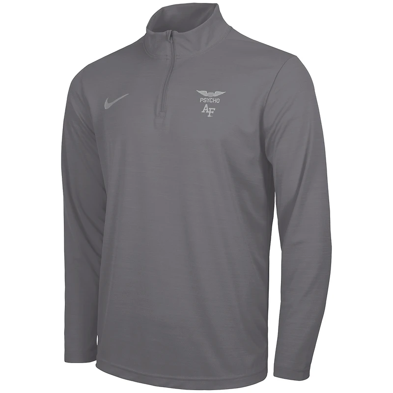 Pull Nike Anthracite Air Force Falcons APLS Fighting Falcon Collection Dri-FIT Intensity à quart de zip pour homme