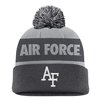 Men's Nike Charcoal Air Force Falcons Rivalry Shield Cuffed Knit Hat with Pom