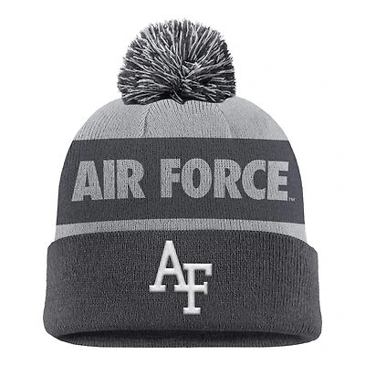 Men's Nike Charcoal Air Force Falcons Rivalry Shield Cuffed Knit Hat with Pom