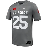 Maillot de football américain Nike #25 gris pour homme, collection APLS Fighting Falcon, Air Force Falcons