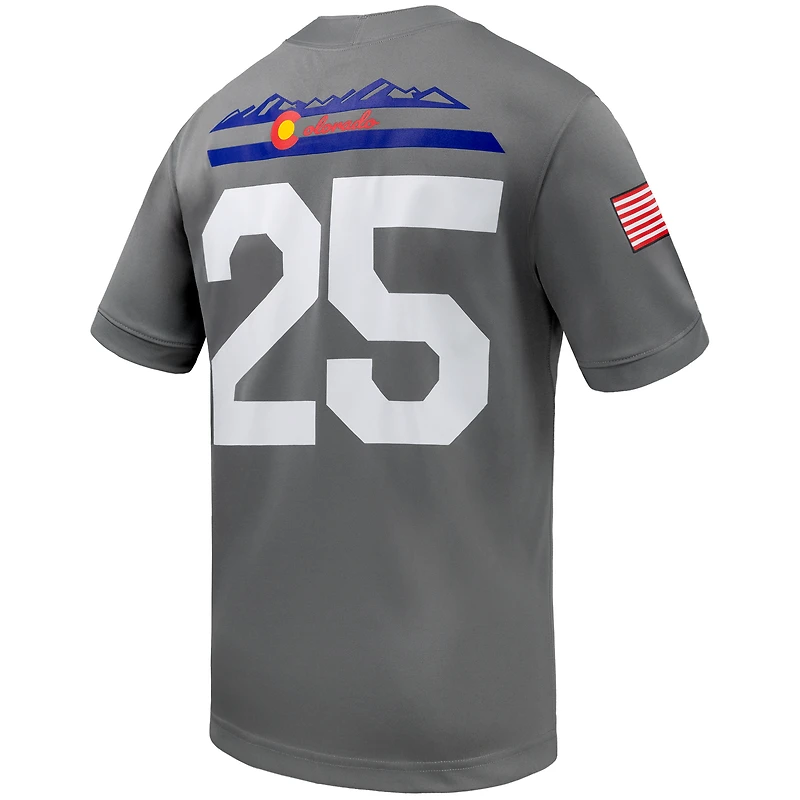 Men's Nike #25 Gray Air Force Falcons APLS Fighting Falcon Collection Football Game Jersey