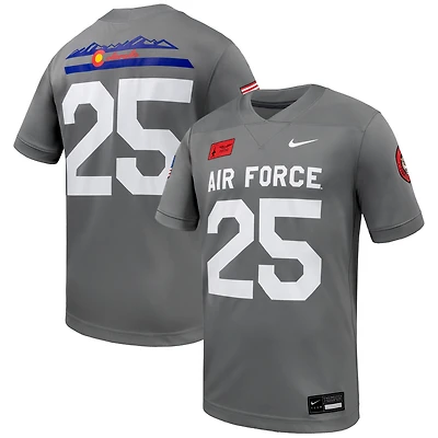 Men's Nike #25 Gray Air Force Falcons APLS Fighting Falcon Collection Football Game Jersey