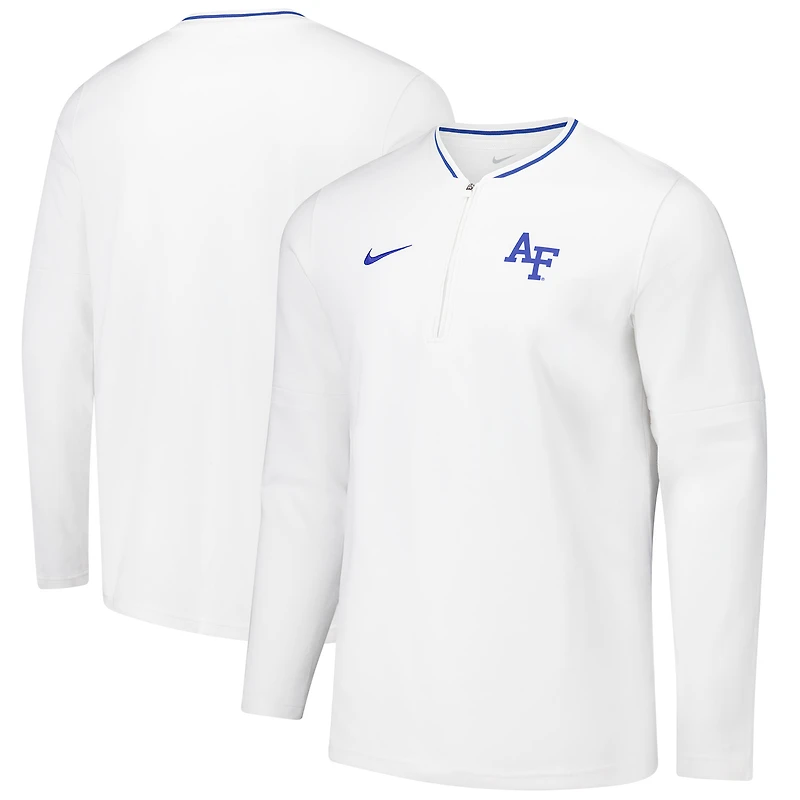 Veste à quart de zip Nike Air Force Falcons Coaches pour homme blanche
