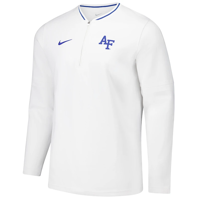 Veste à quart de zip Nike Air Force Falcons Coaches pour homme blanche