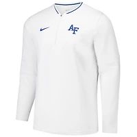 Veste à quart de zip Nike Air Force Falcons Coaches pour homme blanche