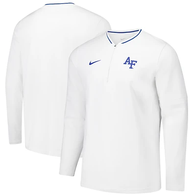 Veste à quart de zip Nike Air Force Falcons Coaches pour homme blanche