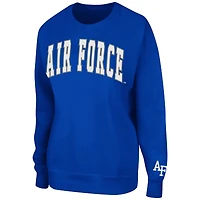 Women's Colosseum White Air Force Falcons Campanile Pullover Sweatshirt