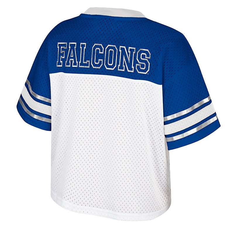 Women's Colosseum  White Air Force Falcons Treasure Cropped Football Jersey