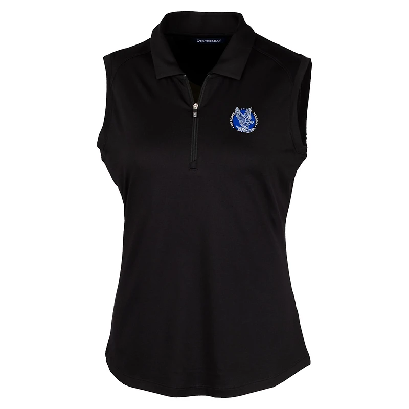 Polo extensible sans manches noir Air Force Falcons Forge pour femme Cutter & Buck