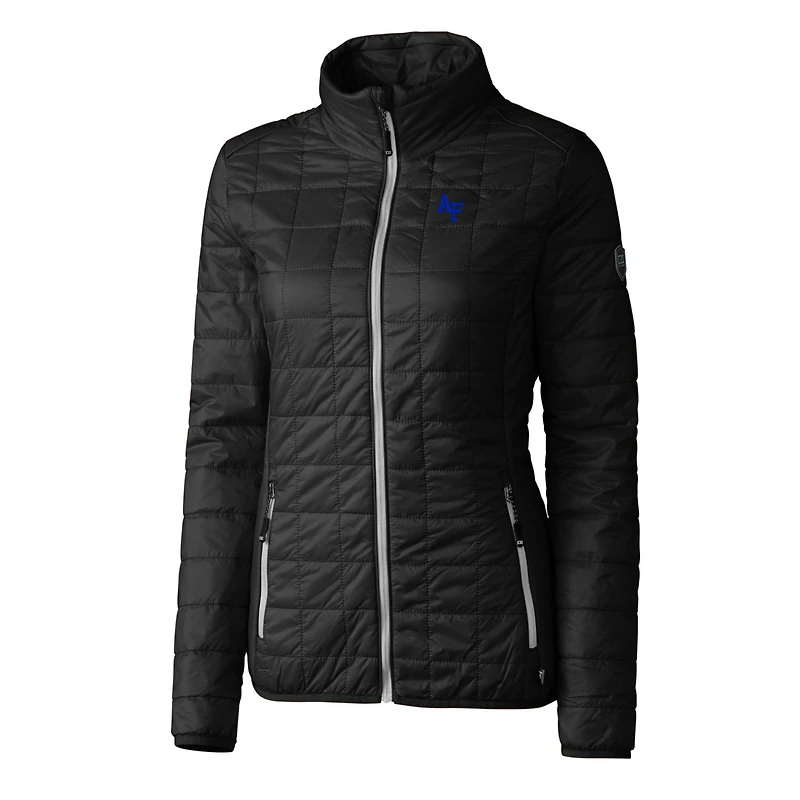 Doudoune zippée intégrale noire Cutter & Buck Air Force Falcons Rainier Eco pour femme