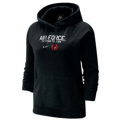 Women's Nike  Black Air Force Falcons APLS Fighting Falcon Collection Rivalry Varsity Fleece Pullover Hoodie