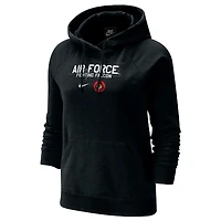 Women's Nike  Black Air Force Falcons APLS Fighting Falcon Collection Rivalry Varsity Fleece Pullover Hoodie