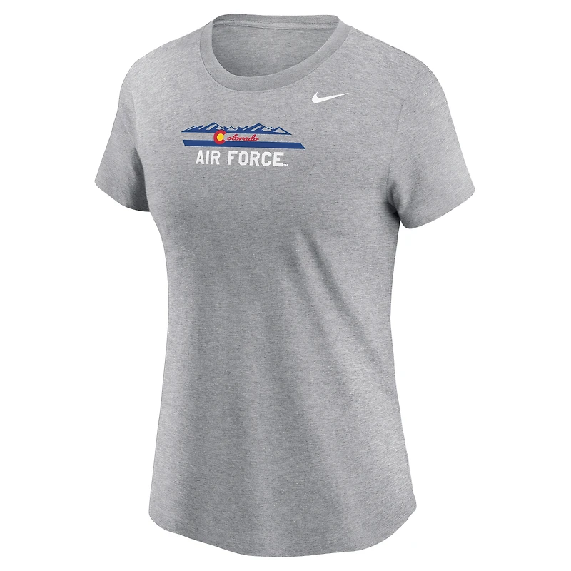 T-shirt Nike gris Air Force Falcons APLS Fighting Falcon Collection Rivalry pour femme