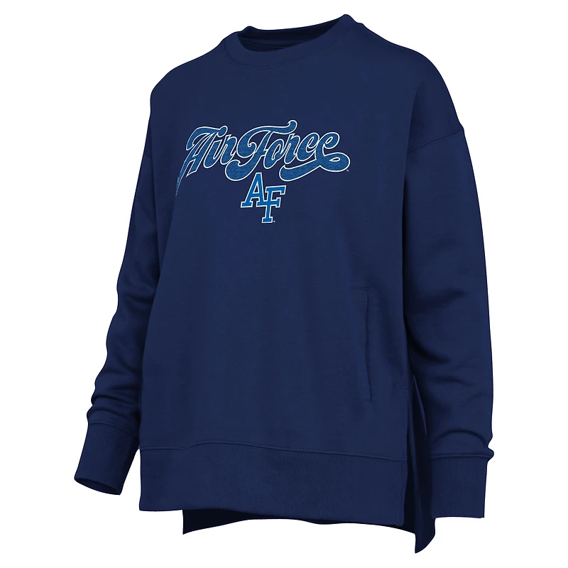 Women's Pressbox Royal Air Force Falcons Bonanza Chenille Harper Script Sweatshirt