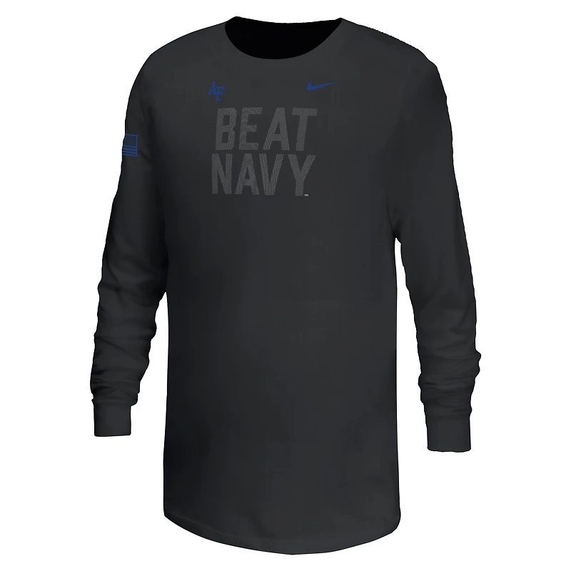 T-shirt à manches longues Nike Air Force Falcons APLS Fighting Falcon noir pour jeune