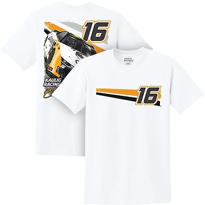 T-shirt blanc pour hommes, voiture AJ Allmendinger Celsius